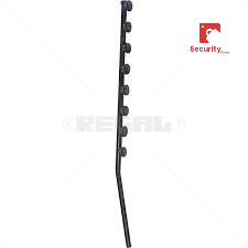 Nemtek Fence Pole - 8Line Square Tube Angled Black Shield Insulator